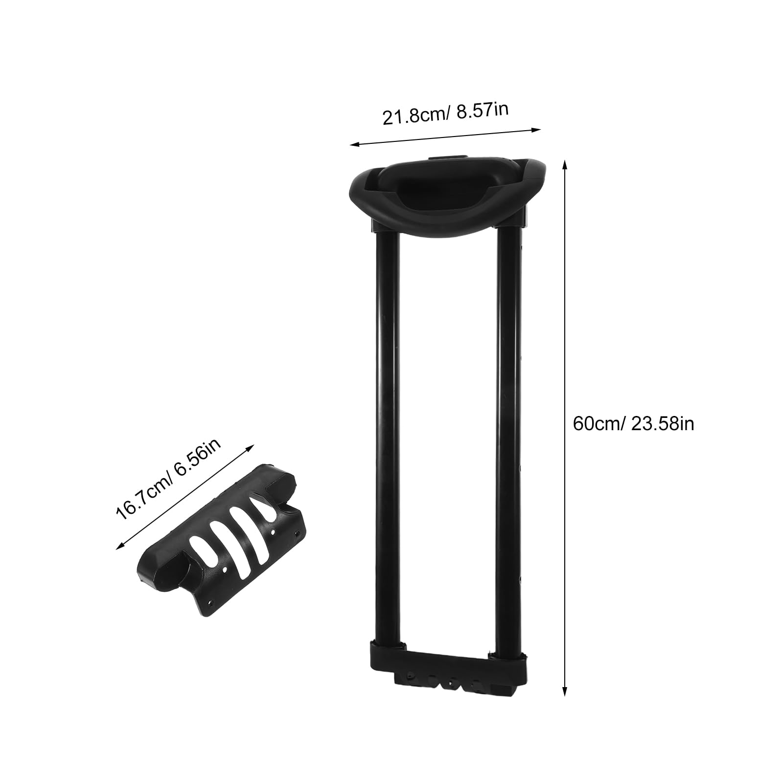 Asa Telescópica para Maleta Negra de Hierro y Aluminio Resistente al Desgaste Diseño Retráctil Adecuado para Viajes Cortos y Vacaciones Extendidas
