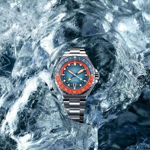 Image of Spinnaker Dumas Men's Automatic GMT Dive Watch - Seiko NH34 Movement, 44mm Stainless Steel Case, Water Resistant 300m, Stainless Steel Bracelet, SP-5119