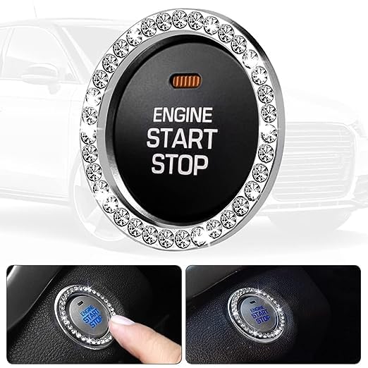 Image of VRT 3D Chrome Emblem Automotive Car, Bike Badges Logo Self Adhesive Sticker (Engine Start Stop Ignition Key Ring, Silver)