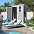 UDPATIO Outdoor Storage Shed 5x3 FT, Garden Resin Shed for Bike, Garbage Can, Tools, Outside Plastic Sheds with Floor for Backyard, Patio, Lawn, Grey & White
