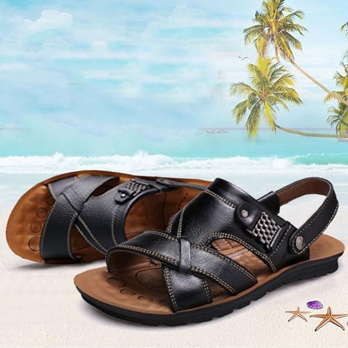 Leather Sandals for Men Outdoor Sports Sandals Breathable Orthopedic Sandals with Non-Slip Sole Comfortable Sandals2