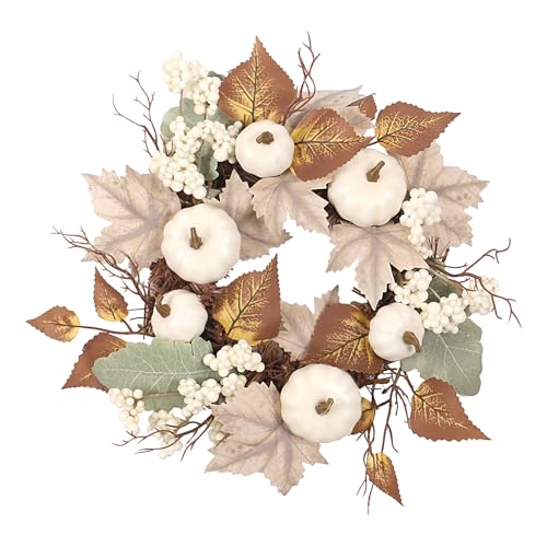 Corona de Puerta de otoño, diseño Festivo de otoño, 30 x 30 x 7 cm, decoración de Corona de Puerta de Temporada, de Guirnalda de Chimenea de Acción de Gracias, Vibrante, para Acción de Gracias