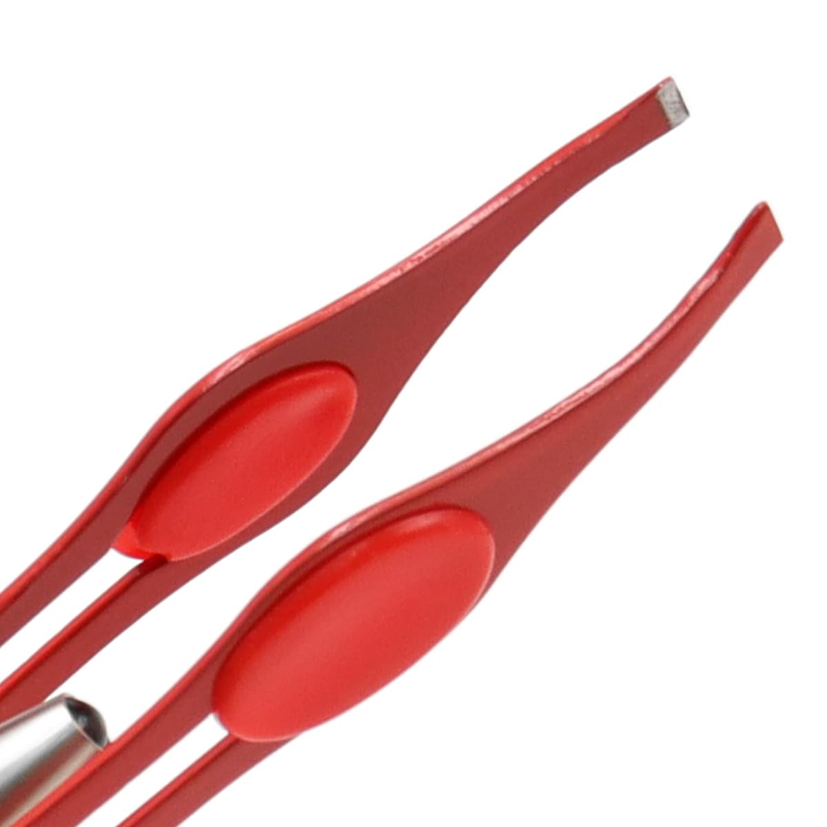 POFET Pinzas de Belleza con luz LED - Set de 2 de Acero Inoxidable para Depilación Precisa de Pestañas y Cejas, con Luz para Hombres y Mujeres (Rosa y Rojo)