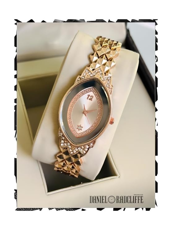 NIJAMRUT Girls & Miss &Ladies Rose Gold Dial Watch with Stylish Diamond Studded Watches (ROSEGOLD) (B0D66Y7R51) Amazon Price History, Amazon Price Tracker