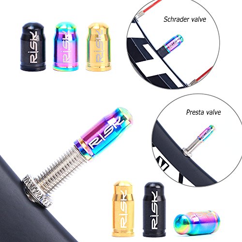 Tampa da válvula, Andoer Tampas de válvula Schrader/Presta 2 PCS Tampas de válvula de liga de titâni