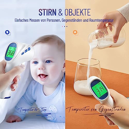 Fieberthermometer kontaktlos für Babys Kinder und Erwachsene, Infrarot-Stirnthermometer mit...