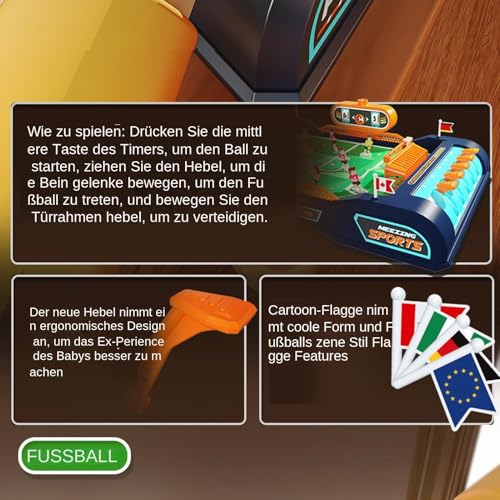 Tischfußball, Tischfußballbrettspiel - Interaktives Spielzeug Family Game Small Football - Tragbarer Fußball -Set -Bildungsspielzeug mit Score -Keeper für Zuhause, Camping, Reisen – Bild 7