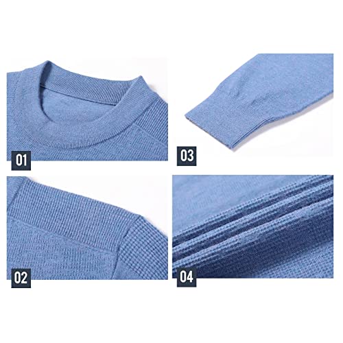 XMAIYIF (Wool) Sweater Autumn and Winter New Men Solid Color Round Neck Sweater Fashion Casual Pullover Sweaters Sweater(Red,XL)3