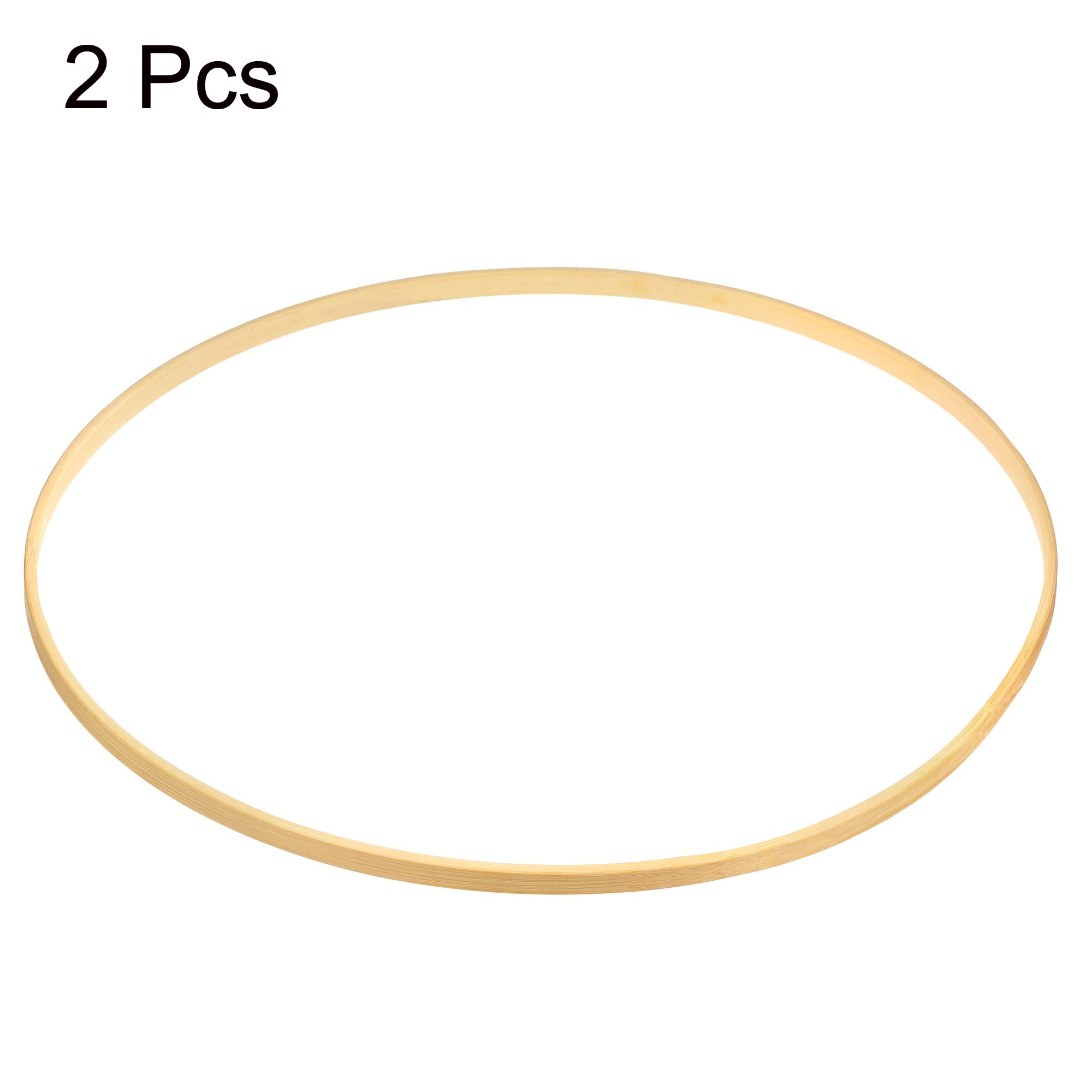 PATIKIL 13 Inch Wooden Bamboo Floral Hoop, 2Pack Craft Rings for DIY Wedding Wreath Decor Dream Catcher and Hanging Crafts - Image 3