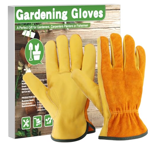 UneedMe Gartenhandschuhe für Damen/Herren – Gartenhandschuhe, Gartengeschenke, robust, dornensicher, bequem, atmungsaktiv, Gartengeräte, starker Halt für Aussaat, Pflanzen, Trimmen, mechanisches