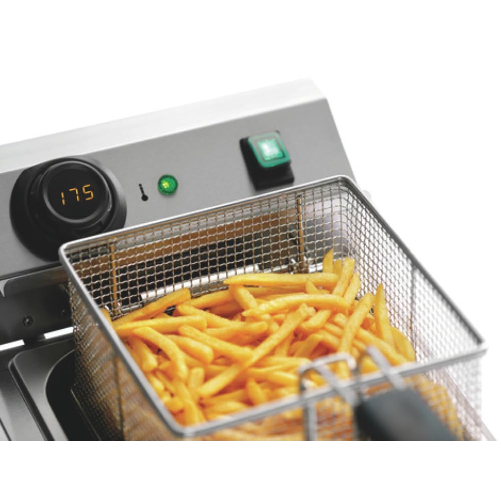 MBH - Freidora profesional doble de 18 Litros. Freidora eléctrica con control digital para hostelería