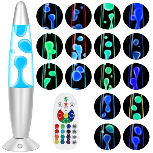 Image of Blue Liquid Motion Lamp 17 Colors Changing Light with Remote
