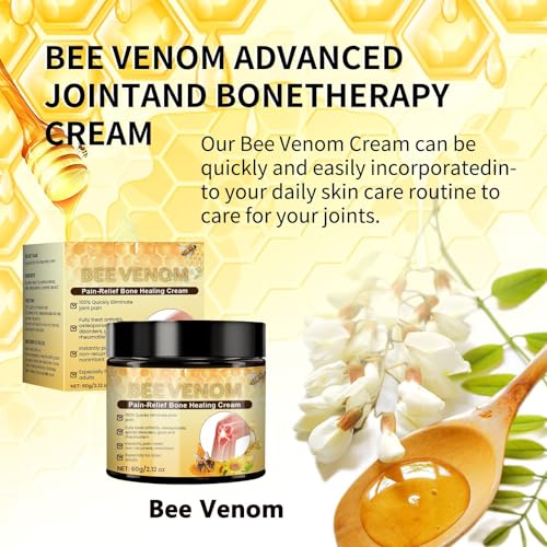 Bienengiftsalbe, 60g Bienengift Creme, Professionelle Bienengiftcreme, Bienengift Hautbehandlung Creme, Bee Venom Cream für Nacken, Taille, Rücken, Hände, Füße und Beine – Bild 3