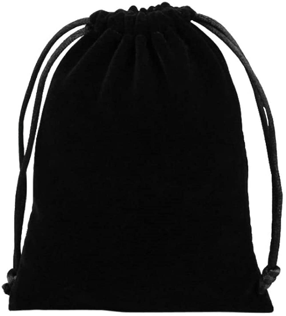 KUPOO 50 Pieces Wholesale Lot - Velvet Cloth Jewelry Pouches/Drawstring Bags 4" X 3" (black)