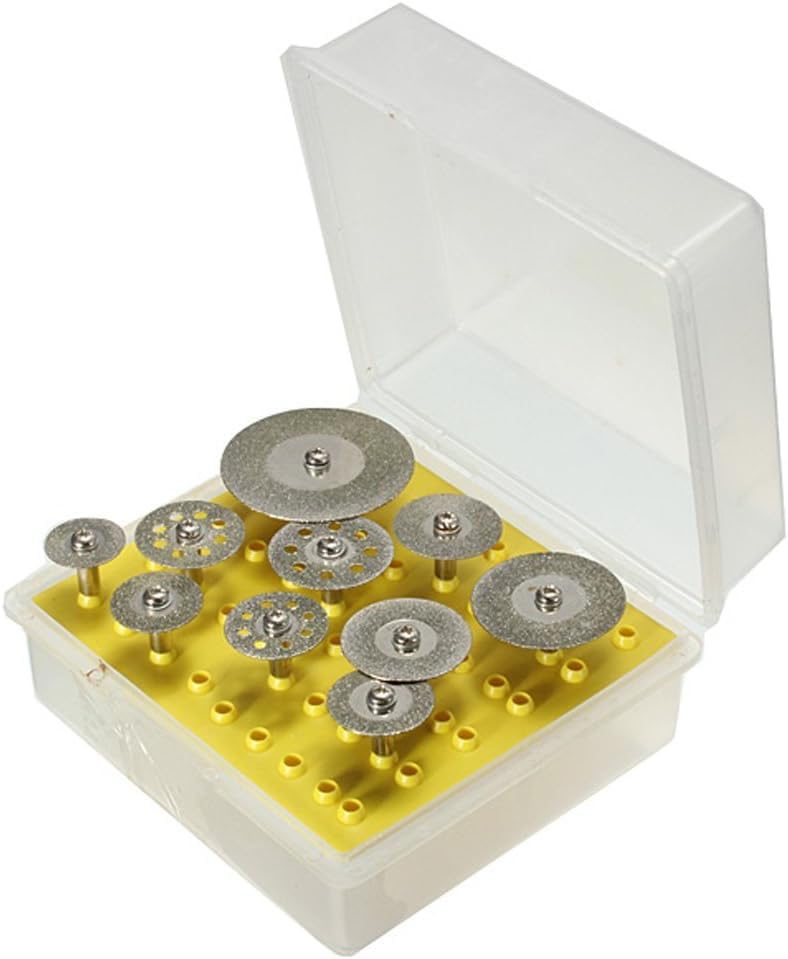 DIY Craft Diamond Cutting Wheel, Lukcase 10PCS 1/8" Diamond Cutting Discs Cut-off Wheel Blades Set For Dremel Rotary Tool (Style No 2)