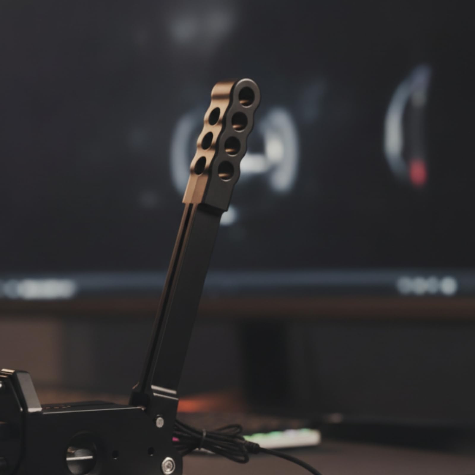 Hzoibyze Handbrake Freno de Mano de Sim para PC Controlador USB Palanca de Carreras Mando de Juego Aleación de Aluminio Modos Lineal y Botón con Respuesta, Freno De Mano Individual