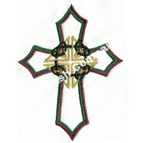Deluxe Satin Clergy Stole with Embroidered Celtic Knot Cross4