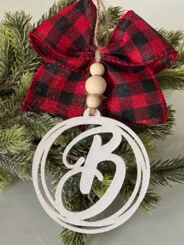 Car mirror charm Initial car accessories Monogram car charm with Leopard Burlap Black White Red Black Cow Paws — view 5