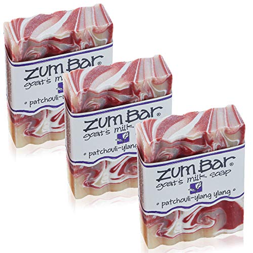 Indigo Wild Zum All Natural Goat's Milk Soap Bar, 3 Ounce - Patchouli-Ylang Ylang (3 Pack)