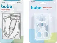 Aspirador Sugador Nasal Com Estojo Combo Com Kit Manicure Unhas Para Bebê Com Estojo Buba