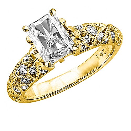 1.5 Ctw 14K Yellow Gold Vintage Channel Set Milgrain GIA