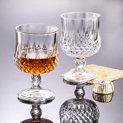 Image of 220 MLClassic Red Wine Glasses Set | Crystal Shine Wine Glass, Designed Crystal Wine Glass, Wine Short Glass (220ml) (Set of 02)