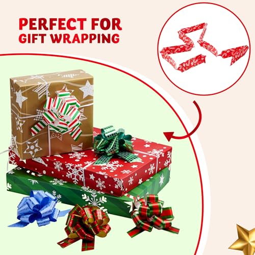 image for JOYIN 24 PCS Christmas Wrap Ribbon Pull Bows (5