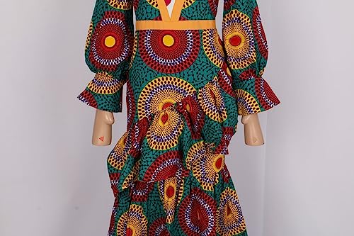 African Clothes for Women Long Sleeve Tops and Ankle-Length Skirt African Women Print Suits Lady Dashiki Party Outfit4