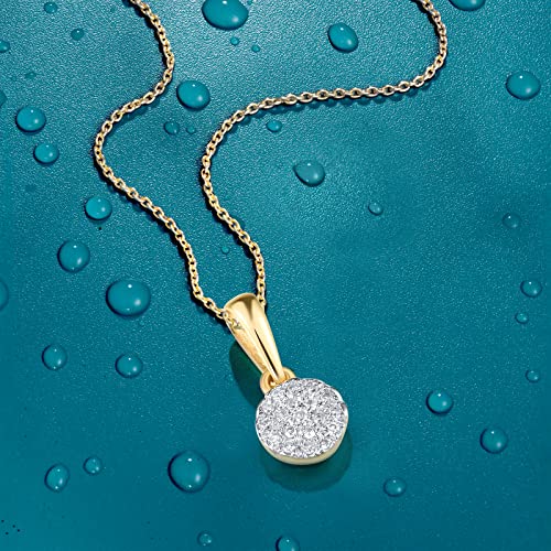 Santuzza 10K Solid Gold Genuine Diamond Simple Dainty Pendant Without Chain for Women3