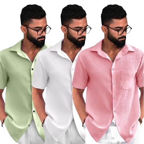 Pinkmint Popcorn Regular Fit Half Sleeve Shirt for Men Combo Casual Shirt ll Sumeer Wear