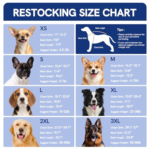 Image of SAWMONG Recovery Suit for Dogs Female Male, Breathable Dog Onesie Body Suit After Surgery Spay Neuter, Professional Pet Surgical Suit, Substitute Pet E-Collar Cone (Blue, XS)