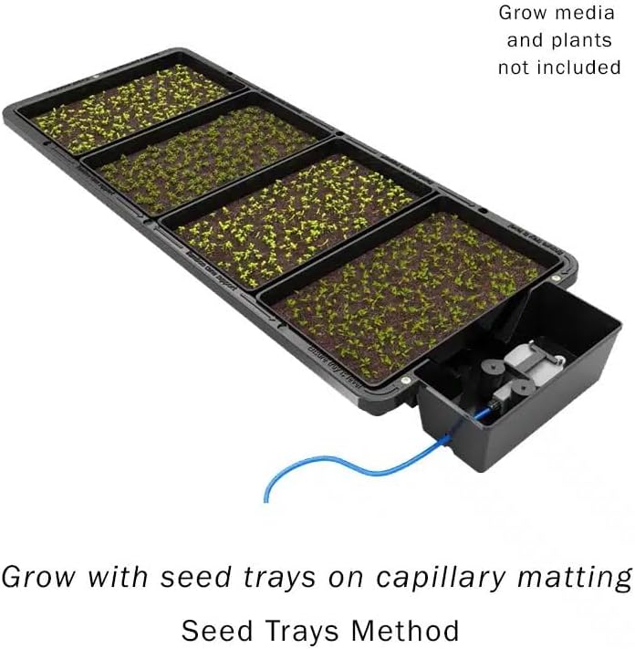 AutoPot Tray2Grow System - Standard Tray2Grow with 25 Gal FlexiTank - Self-Watering, Gravity-Fed Hydroponic Indoor System, Black