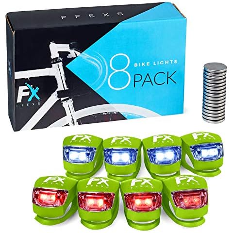 FX FFEXS Bike Lights Front and Back - Bright Bicycle Lights Front Rear with Waterproof Silicone Housing - Cycling Brighter Lamp Accessories - Not Rechargeable Cover