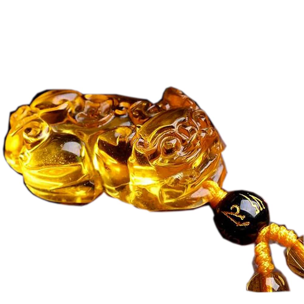 Pendentif en jade et citrine Pixiu pour hommes et femmes
