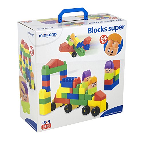 Preisvergleich Produktbild MINILAND EDUCATIONAL 32337 Bausteinspiel Super Block 64 Teile