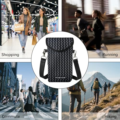 Image of Neoprene Phone Sleeve Pouch Case Bag for Men Women w /Crossbody Strap /Neck Lanyard for iPhone 17 /16 /15 /14 Pro Max, Samsung S25,Pixel 10