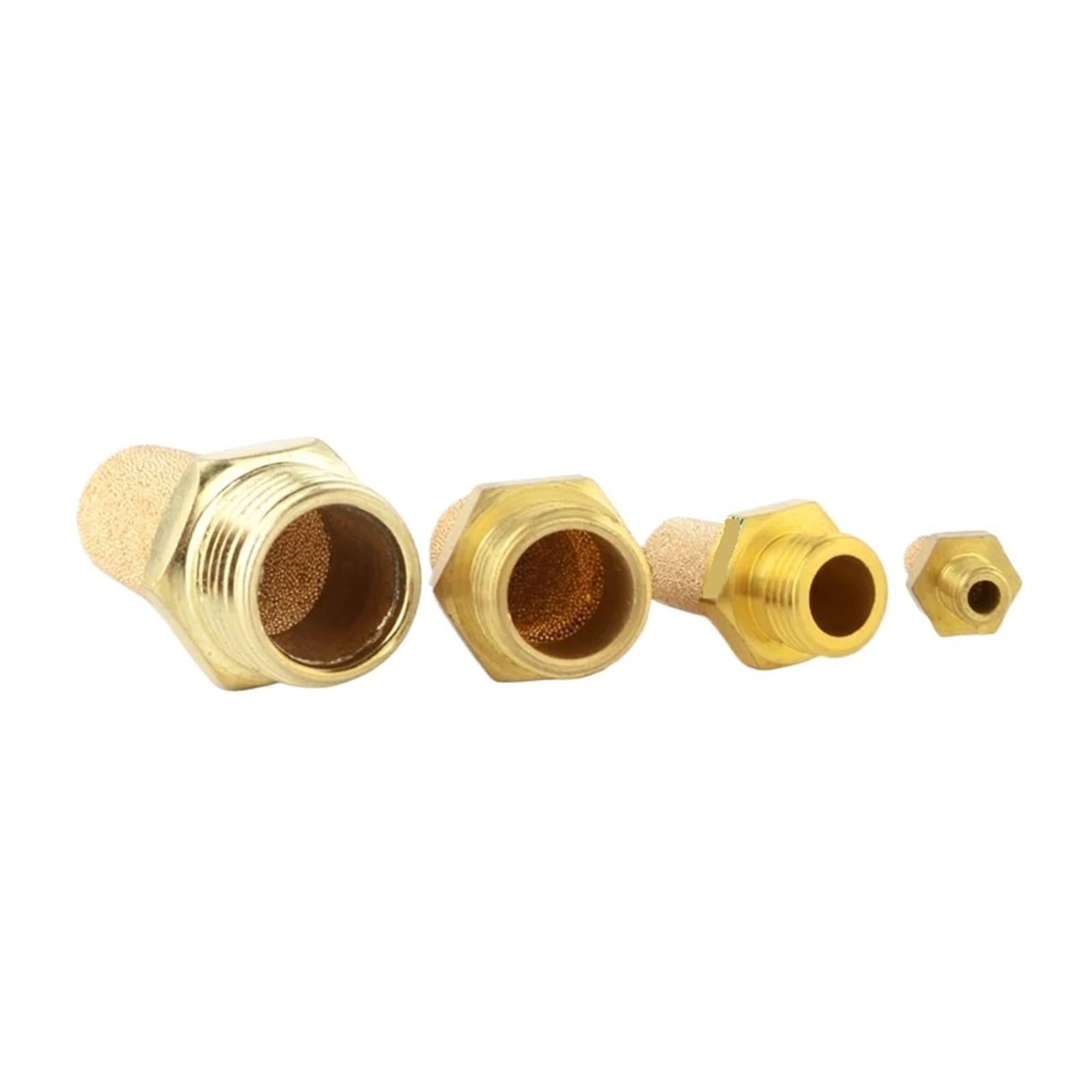 Silencieux pneumatiques en laiton Silencieux d'air pneumatique M5 1/8 1/4 3/8 1/2 3/4 1 10 pièces/lot, échappement d'air en laiton 10 bars(1")