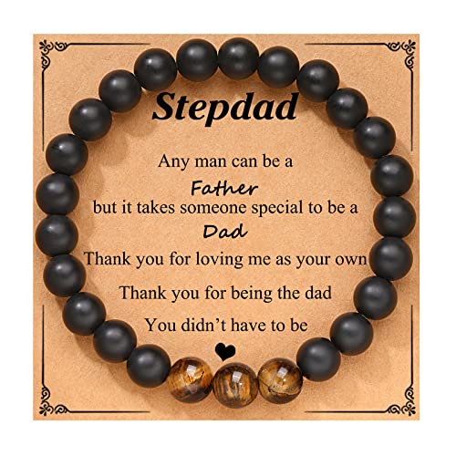 UPROMI Gifts for Dad, Step dad, Grandpa, Uncle, Stepdad, Brother, Son, Grandson, Nephew, Stepson, Man Bracelet, Fathers Day Birthday Gifts for Men Teens