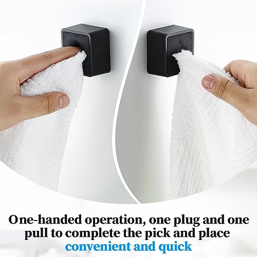 Foto von 4 Stück Geschirrtuchhalter Selbstklebend Geschirrtuchhalter Ohne Bohren Handtuchhaken Türhandtuchhalter Selbstklebend Handtuchhalter Küche Handtuchclip ABS Handtuchklemme für Badezimmer Küche und Haus