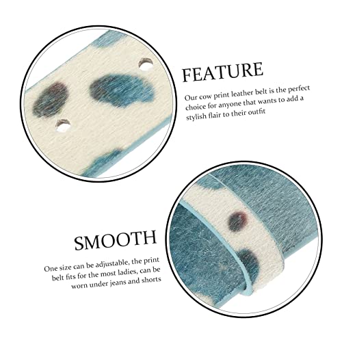 Beaupretty Adjustable Cow Print PU Leather Belt for Women Western Style Fashionable Waistband for Jeans and Shorts Lightweight Animal Pattern Accessory2