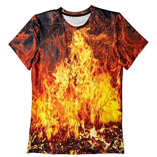 Asylvain Unisex 3D Graphic T-Shirt Colorful Design Short Sleeve Crewneck Digital Tee for Young3