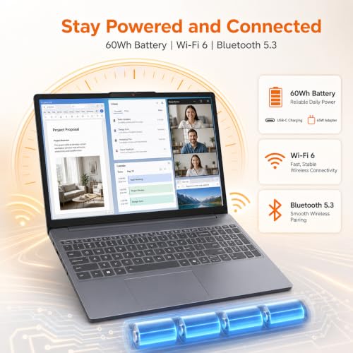 Image of Lenovo 15 Inch Touchscreen Laptop AMD Ryzen 7 8840HS 24GB DDR5 5600MHz 1TB