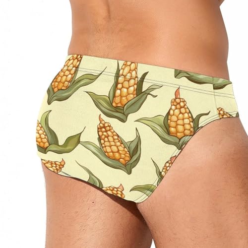 Funny Corn Mens Swim Briefs Quick Dry Swim Trunk Bikini Underwear Swimsuit3