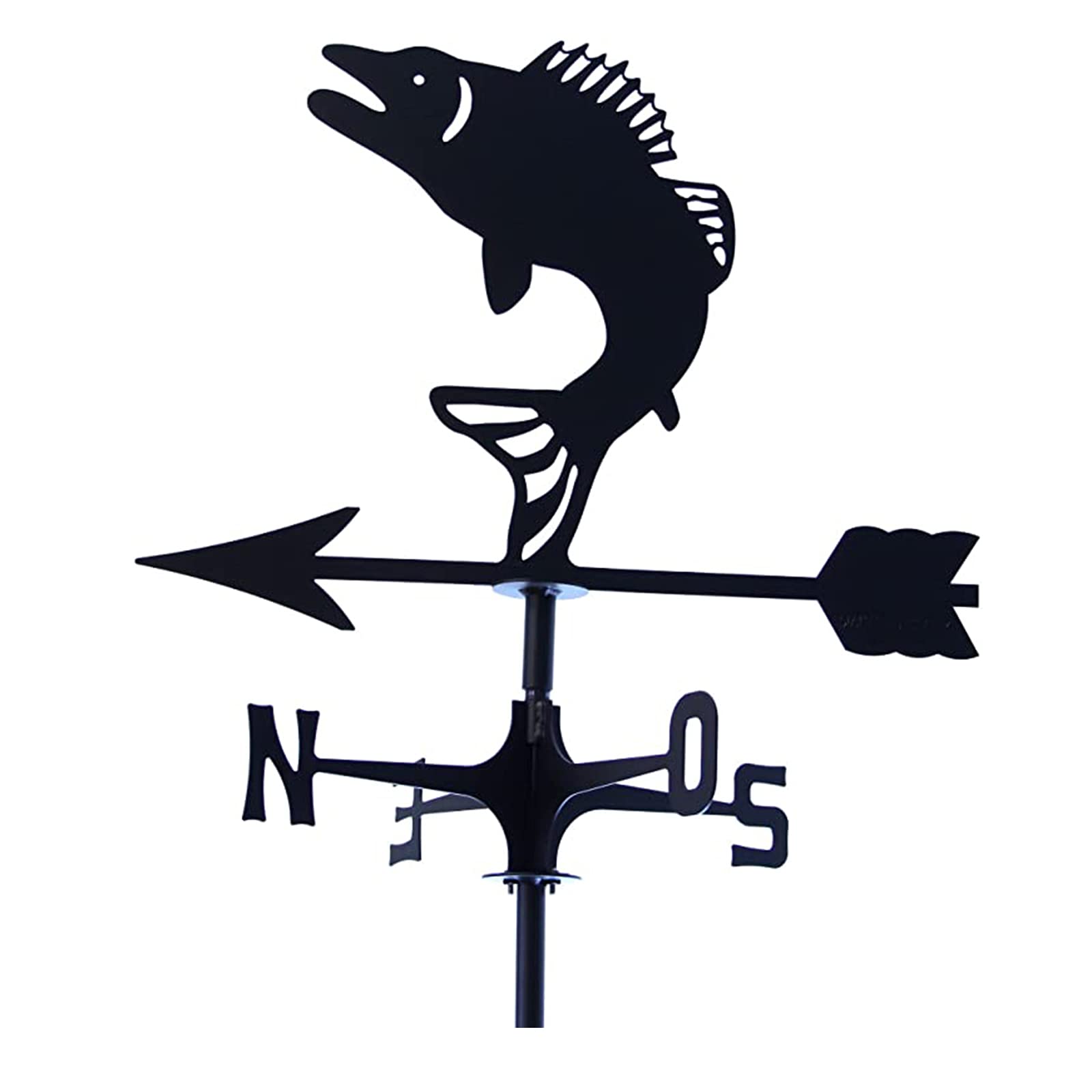 WIQUYBML Weather Vane Stainless Steel Weathervane Wind Direction Indicator for Garden Yard Ornament/Trout/35 * 50Cm