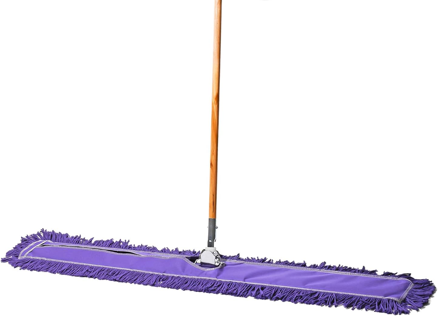 48 Inch Purple Commercial Dust Mop & Floor Sweeper  Wood Handle Floor Mop for Tile, Hardwood & Concrete