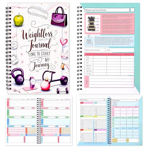 WeightLoss Journal for Women 2026 A5 (5.5 x 8.5) Spiral Weight Loss Planner & Tracker Journal for Healthy Living and Self-Care - Track Weight Loss Diet and Health Goals