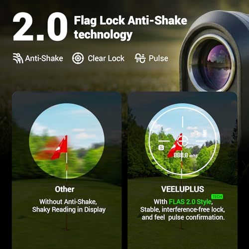 Image of Golf Rangefinder with Slope & Magnet, 660 Yards Range Finde Golf with Flag Pole Locking Vibration, IP54, Ergonomic Design, Anti-Shake, Rechargeable Golf Accessories for Golfers