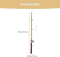 Vista 6 de Caña de pescar en miniatura para casa de muñecas, caña de pescar en miniatura, caña de pescar para decoración de casa de muñecas (0.492 in)