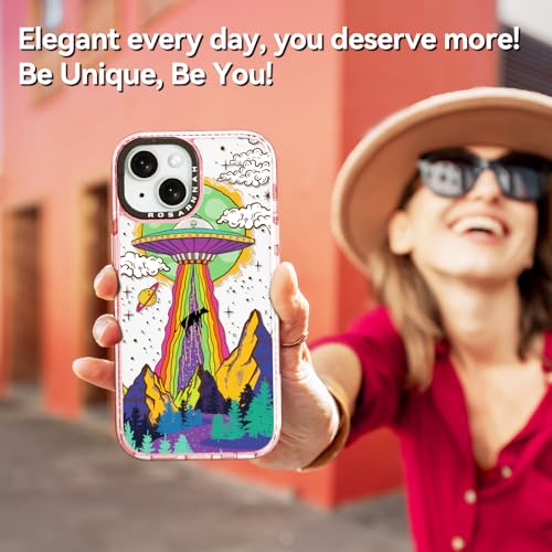 Coque rose pailleté iPhone 15 Rosarnnah protection rigide