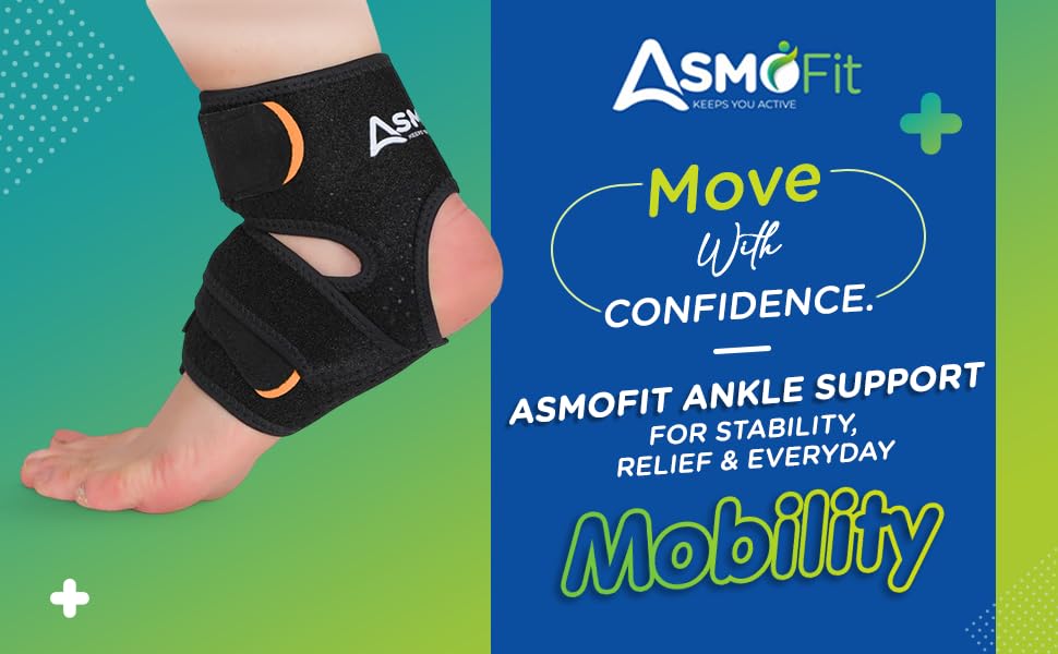 Asmofit Ankle Support Compression Brace for Injuries | Ankle Band For Men & Women, Ankle Protection Guard Helpful In Pain Relief and Recovery | Adjustable Support Brace for Foot Care & Foot Swelling - Image 2 thumbnail